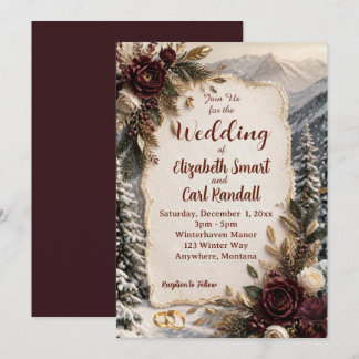 Luxury Winter Mountain Wedding Invitation