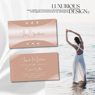 Luxury with Rose Gold Decor Sparkling Jewels Business Card