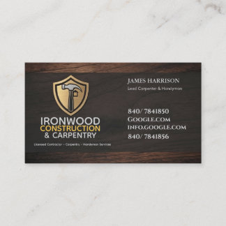 Luxury Wood Construction Business Card | Modern