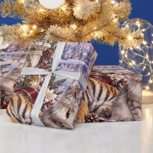Luxury Woodland Blush Mauve Christmas Wrapping Pap Paper