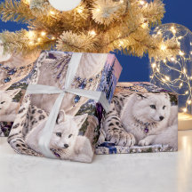 Luxury Woodland Frosted Periwinkle Christmas Wrapp