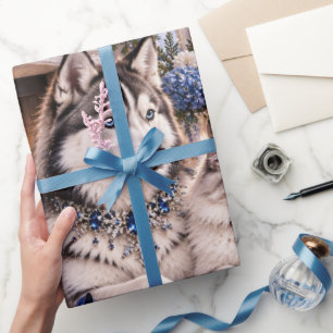 Luxury Woodland Midnight Navy Christmas Wrapping P Paper