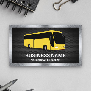 Luxury Yellow Bus Sightseeing Tours Travel Agent Business Card