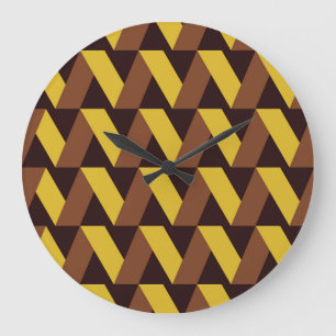 Luxury Zig-Zag Line Seamless Pattern Large Clock
