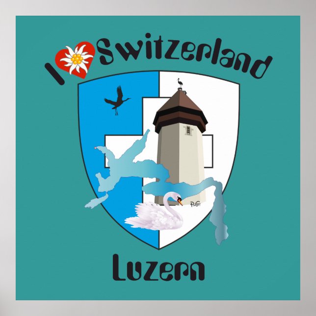 Luzern Schweiz Switzerland Poster (Front)