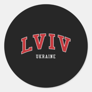 Lviv Ukraine College University Style Classic Round Sticker