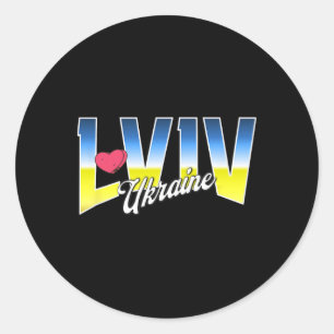 Lviv Ukraine Patriotic Flag National Pride Classic Round Sticker