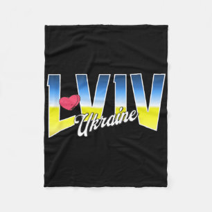 Lviv Ukraine Patriotic Flag National Pride  Fleece Blanket