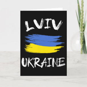 Lviv Ukraine Souvenir Ukrainian Country Flag Brush Card