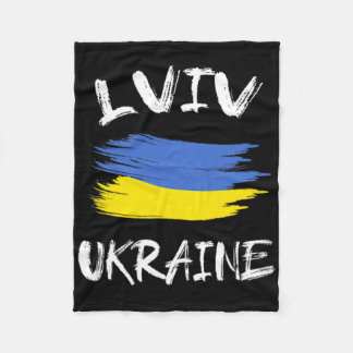 Lviv Ukraine Souvenir Ukrainian Country Flag Brush Fleece Blanket