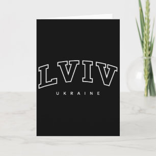 Lviv Ukraine Trendy Varsity Athletic Style Card