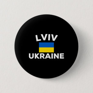 Lviv Ukraine Ukrainian Flag Country City Tourist S 6 Cm Round Badge