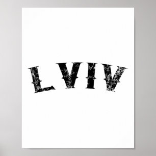 Lviv Ukraine Vintage Black Text Apparel Poster