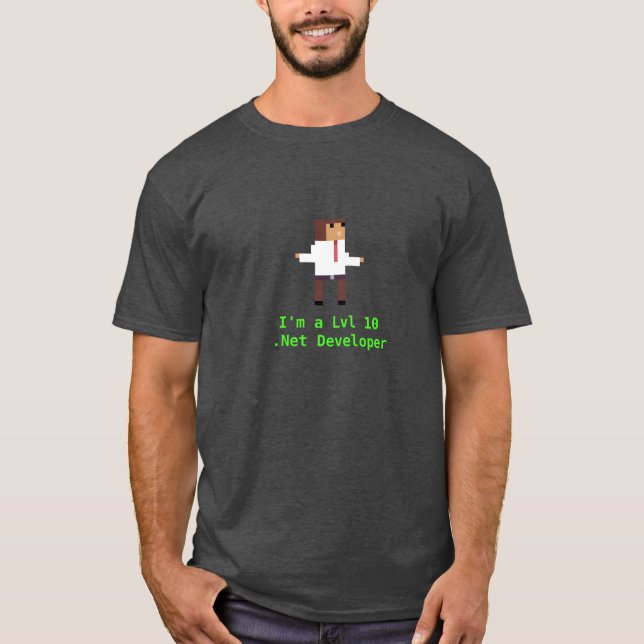 Lvl 10 dotNet Developer (Large) T-Shirt (Front)