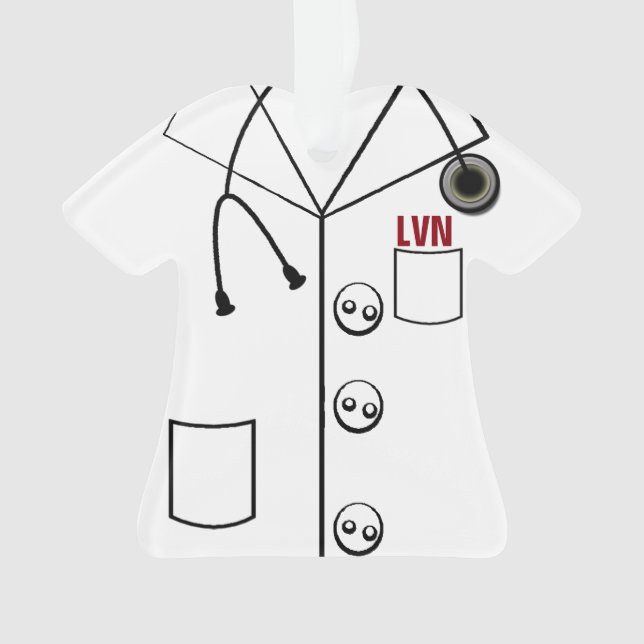 LVN LAB COAT ORNAMENT CHRISTMAS (CUSTOMIZABLE) (Front)