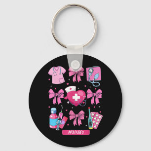 Lvn Valentines Day Coquette Bow Stethoscope Nurse  Key Ring