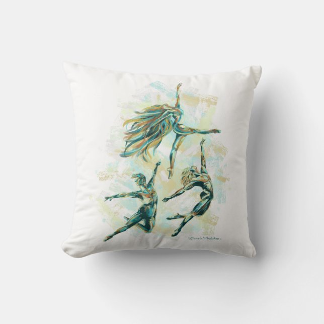 LW Blue-Orange Ballet Dancers Pillow (Front)