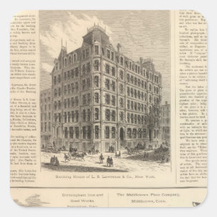 LW Lawrence and Bankers Birmingham Iron Square Sticker