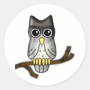 LWood Owl Cute Halloween Critter Classic Round Sticker