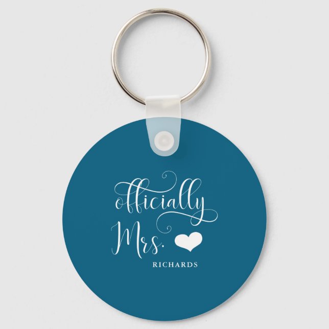 Ly Mrs New Bride With Heart Dark _1  Key Ring (Front)