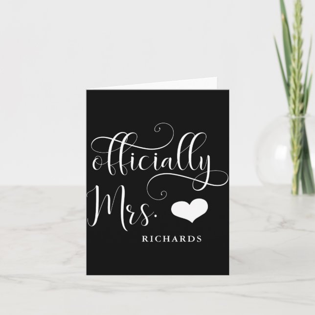 Ly Mrs New Bride With Heart Dark  Card (Front)