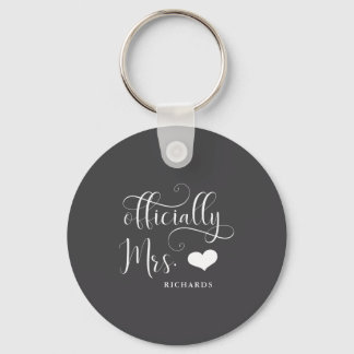 Ly Mrs New Bride With Heart Dark  Key Ring