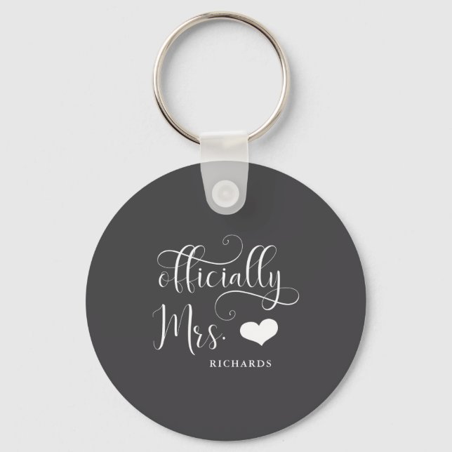 Ly Mrs New Bride With Heart Dark  Key Ring (Front)