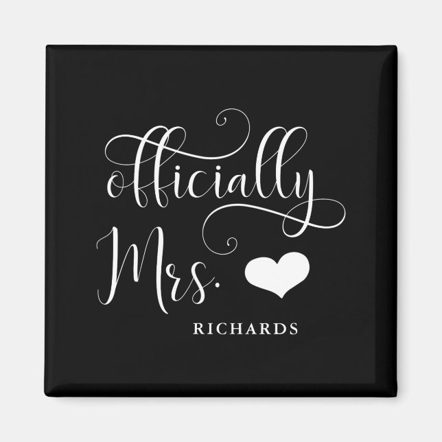 Ly Mrs New Bride With Heart Dark  Magnet (Front)
