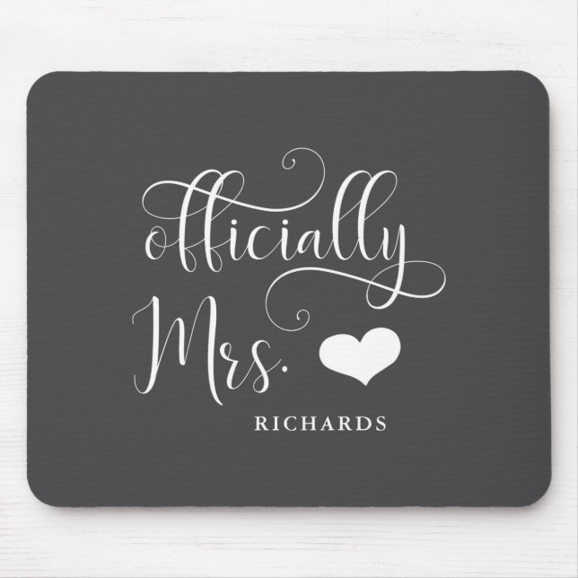 Ly Mrs New Bride With Heart Dark  Mouse Pad (Front)