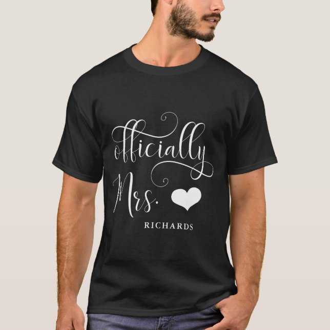 Ly Mrs New Bride With Heart Dark  T-Shirt (Front)