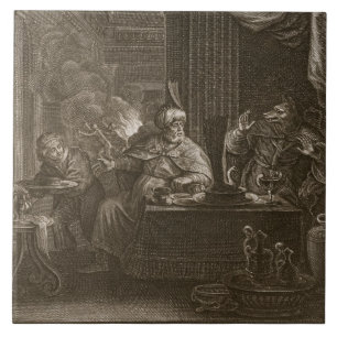 Lycaon Metamorphosed into a Wolf, 1731 (engraving) Tile