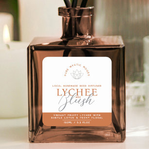 Lychee Blush burnt orange reed diffuser product  Square Sticker