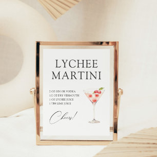 Lychee Martini Cocktail Bar Recipe Poster