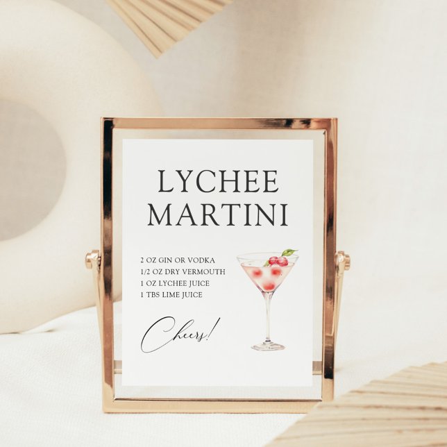 Lychee Martini Cocktail Bar Recipe Poster (Creator Uploaded)