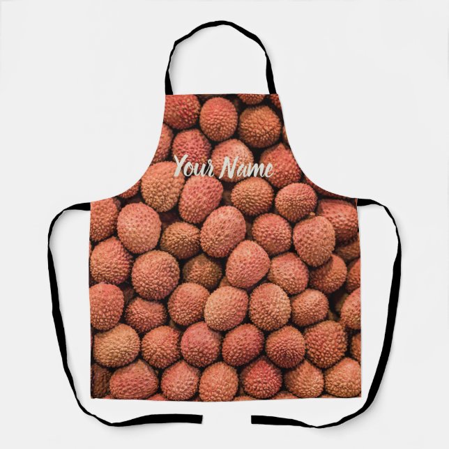 Lychee or Litchi fruit vegan and vegetarian gift Apron (Front)