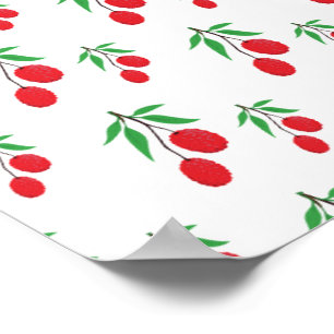 Lychee Tree Green Leaf Exotic Tropical Fruit Lover Poster