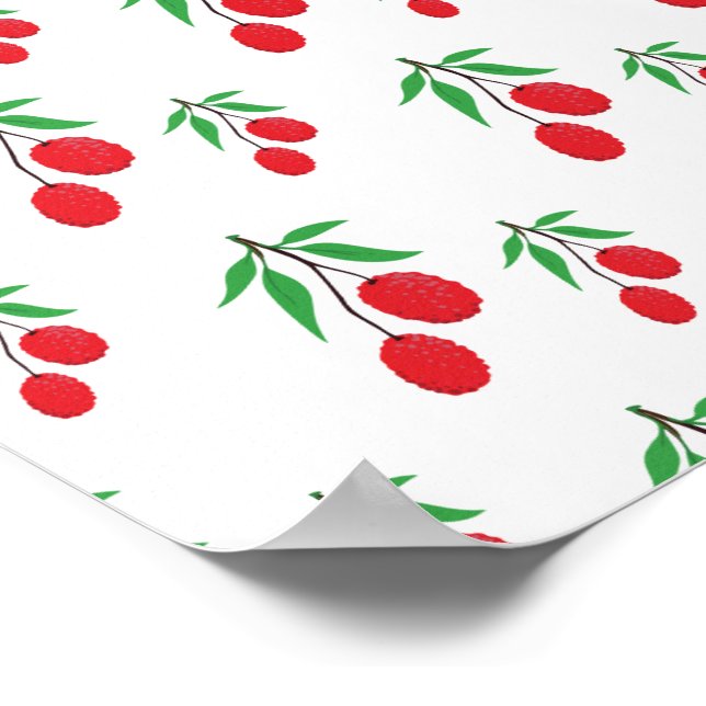 Lychee Tree Green Leaf Exotic Tropical Fruit Lover Poster (Corner)