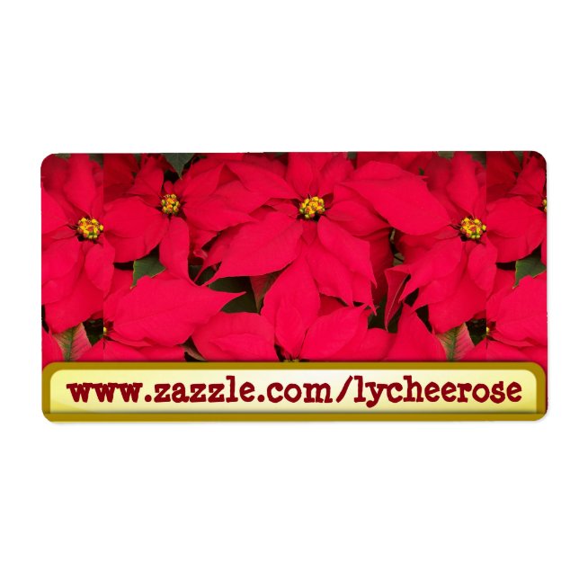 Lycheerose poinsettia label (Front)