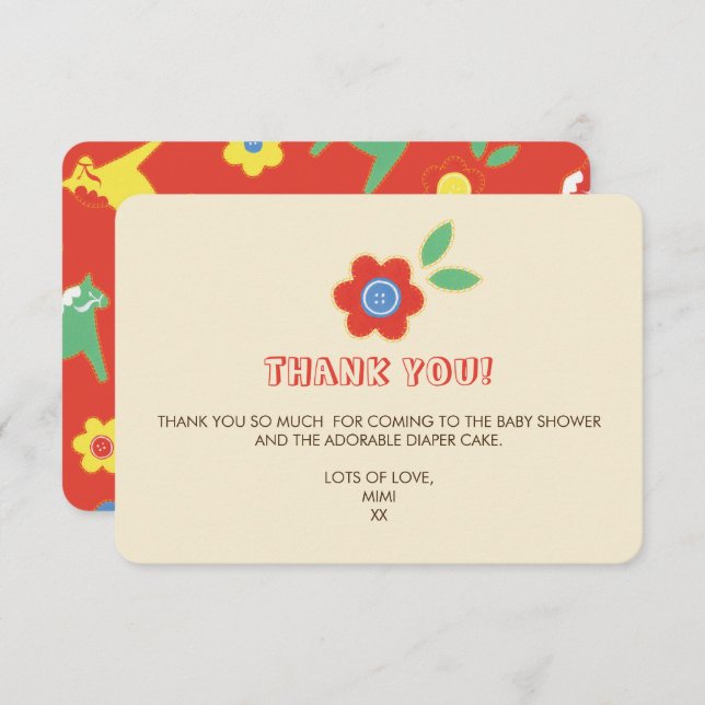 Lycka Till Thank You Invitation (Front/Back)