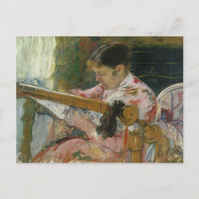 Lydia At A Tapestry Loom, Mary Cassatt Postcard (Front)