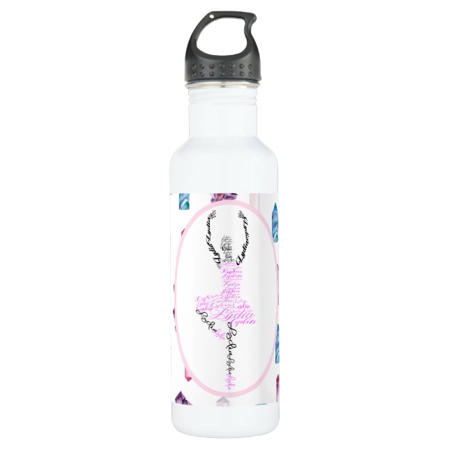 Lydia Ballerina Personalised Dancer Gift 710 Ml Water Bottle (Front)