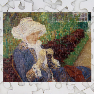 Lydia Crocheting in Garden at Marly, Mary Cassatt Jigsaw Puzzle