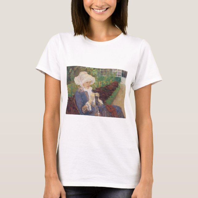 Lydia Crocheting in Garden at Marly, Mary Cassatt T-Shirt (Front)