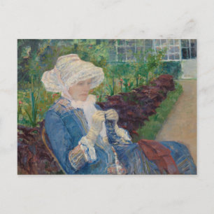Lydia Crocheting in the Garden at Marly Postcard