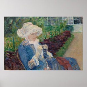Lydia Crocheting in the Garden at Marly Poster