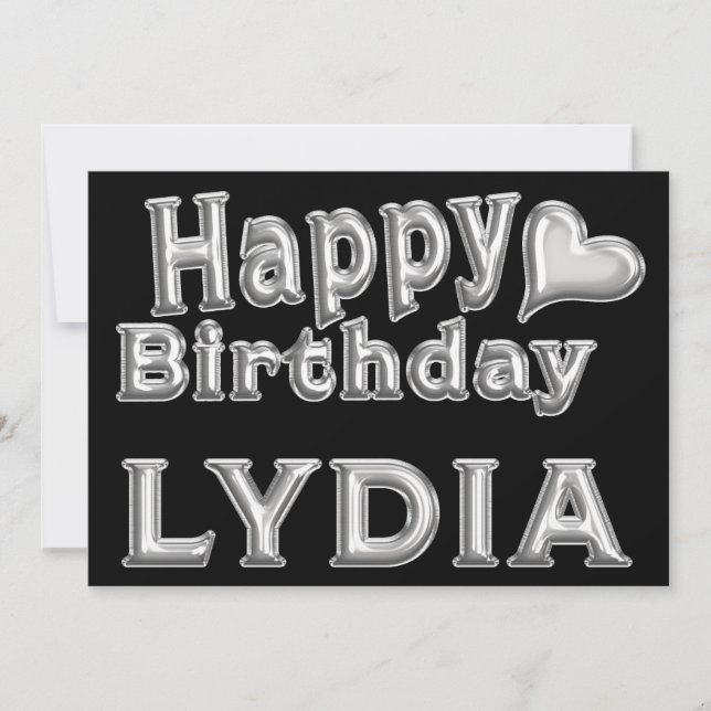 Lydia Happy Birthday Karte Grußkarte mit Herz Card (Front)