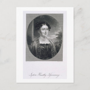 Lydia Huntley Sigourney (1791-1865), engraved by B Postcard