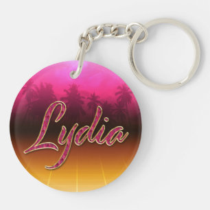 Lydia Vorname Name golden pink Schlüsselanhänger Key Ring