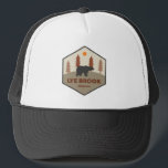 Lye Brook Wilderness Vermont Bear Trucker Hat<br><div class="desc">Lye Brook Wilderness in southern Vermont is a forested high plateau in Green Mountain National Forest that offers hiking and backpacking on trails like the Lye Brook and Branch Pond trails to features such as Lye Brook Falls and remote ponds for quiet outdoor recreation.</div>