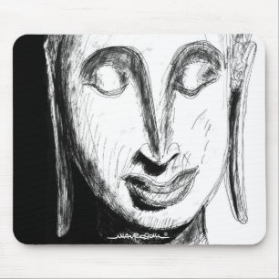 Lying Buddha Wat Pho Bangkok Thailand B&W Mouse Pad